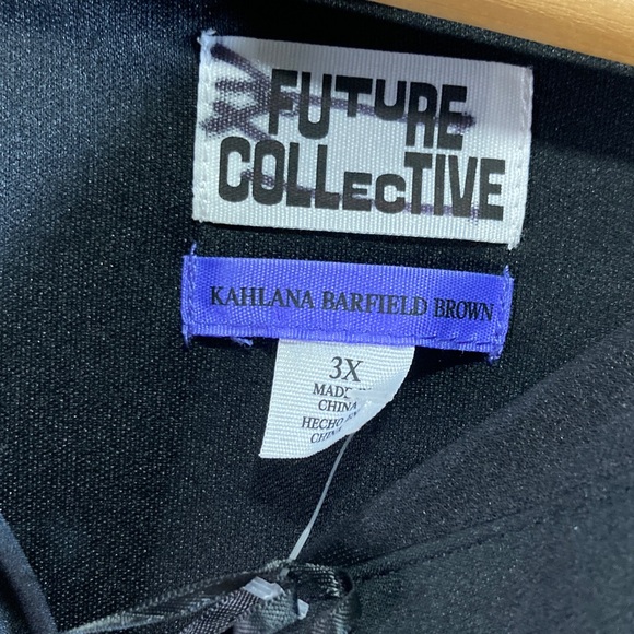 Future Collective Black Sequin Kahlana Barfield Brown Button Down Shirt sz 3X - Picture 9 of 11